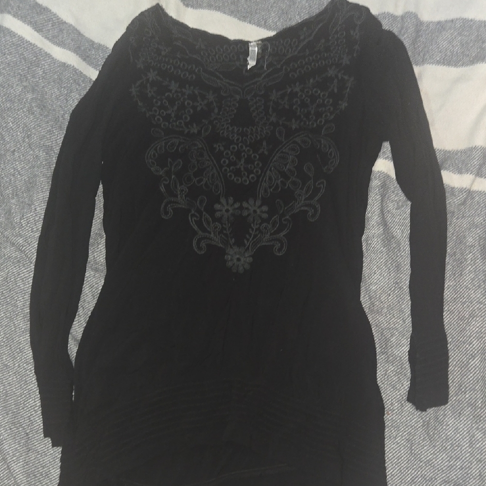 Elegant Black Long Sleeve Women's Top
